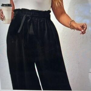 A New Day paper bag waste wide leg, belted cropped pants, XS